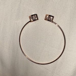 Rose Gold Bracelet with Diamond accents in cube ends